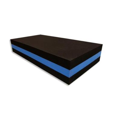 Imagem de Degrau Step EVA Preto e Azul Fitness 60x30x10cm - 01 unid - Evamax