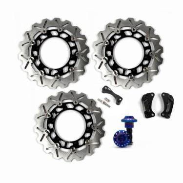 Imagem de Discos de freio dianteiros e traseiros flutuantes grandes com parafusos de montagem para Yamaha XP T-max 500 2008-2011, peças de acessórios de reposição de motocicleta