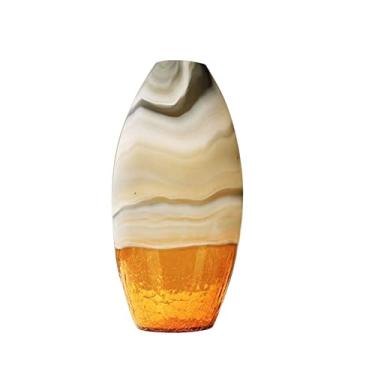 Imagem de Vaso Moderno luxo âmbar vaso de vidro gelo crack flor inserter sala estar varanda mesa chá villa decoração do hotel Vaso de flores(Grande)