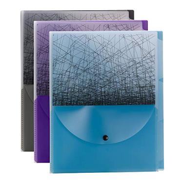 Imagem de Smead Arquivo organizador de viagem com três divisórias de poliéster, aba de corte 1/3, tamanho carta, cores sortidas, 6 por pacote (85736)