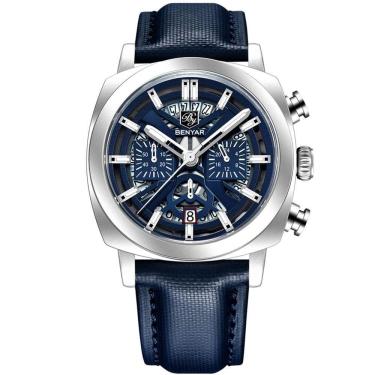 Imagem de Relógio De Quartzo Mostrador Luminoso Benyar Masculino Design Tonneau Impermeavel Azul...