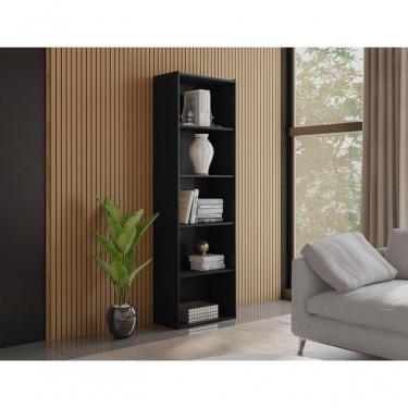 Imagem de Armário Estante Livreiro Com Prateleiras Luiza Preto - Ajl Móveis