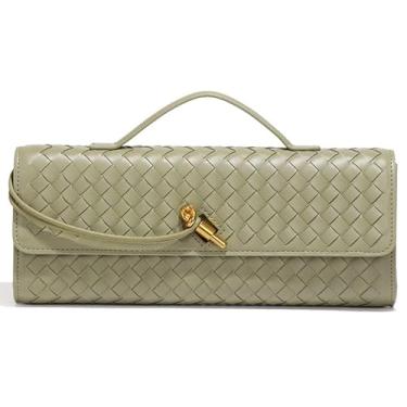 Imagem de NEWBELLA Bolsa de órgão de ombro de tecido, bolsa clutch moderna para mulheres bolsas transversais, Verde