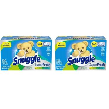 Imagem de Lençóis de secagem e amaciante de roupas Snuggle Plus SuperFresh 200ct
