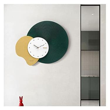 Imagem de Relógios de parede para casa relógio de parede decoração de sala de estar relógio de parede moda relógio mudo ferro moda relógio de parede decoração de casa relógio maimang trompete grande decorações