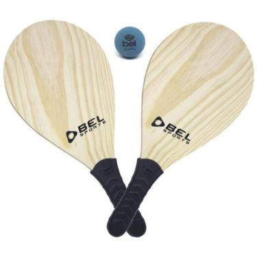 Imagem de Kit Frescobol Completo Com 2 Raquetes Bola E Bolsa Bel