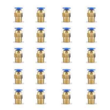 Imagem de Asbrot Conector pneumático PC4-M10 P-1 mm para tubo PTFE, acessórios essenciais para gabinete DIY de impressora 3D, compatível com Ender-3 Bambu Lab A1, conexões rápidas de pressão para conectar