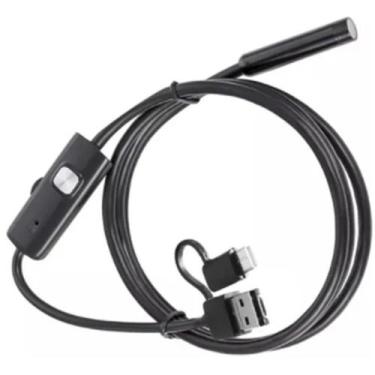 Imagem de Câmera Endoscópio 5 Metros 6 Leds 7mm Usb Endoscopia - A.R Variedades 
