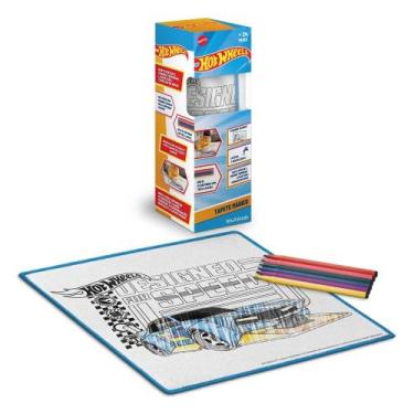 Imagem de Tapete Mágico Acqua Para Colorir Hot Wheels Multikids - BR2387, Branco