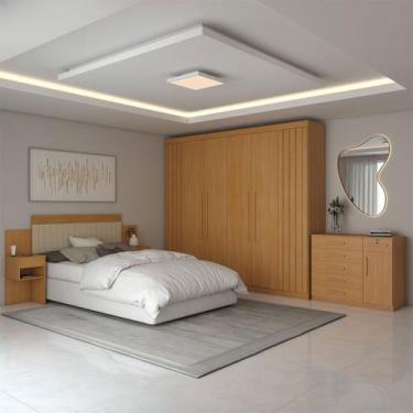 Imagem de Quarto Completo Casal Aconchego 7 Portas 11 Gavetas Cinamomo - Panoram