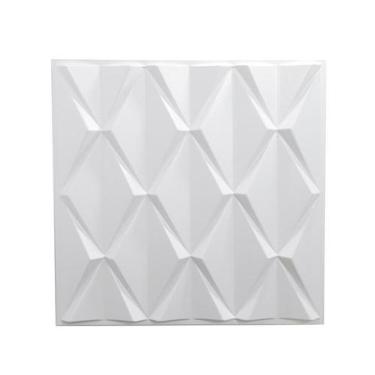 Imagem de Kit 25 Placas Revestimento De Parede Pvc 3D Abstrata Branco - Papel De