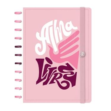 Imagem de Caderno de Disco ISCOOL Capa Dura Verbo Livre Voar Rosa G