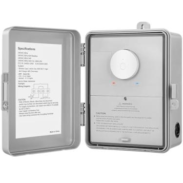 Imagem de SURAIELEC Temporizador De Piscina Wifi, 40 A, 240 V, 3 Hp, Temporizador Inteligente Para Ambientes Internos E Externos De Alta Resistência Para Bomba De Piscina, Spa, Luz De Piscina, Bomba D'Água,