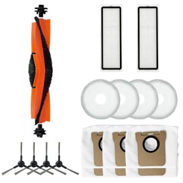 Imagem de NUHFUFA 17 peças de acessórios de aspirador de pó robô para Xiao-mi Mijia X20 MAX/X20 PRO, 1 x escova principal/4 x escova lateral/2 xfiltro/4 xtoalha/6 x saco de pó