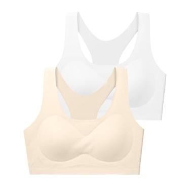 Imagem de SALIA GIRL Sutiãs de Treino para Raparigas dos 10 aos 16 Anos - Design Racerback sem Costuras com Espuma Macia Amovível
