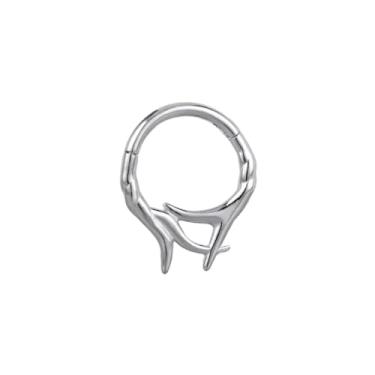 Imagem de Pierced Owl Anel clicker de segmento articulado espinho de aço inoxidável 316L 16GA, 16ga, Metal, Sem Pedra Preciosa