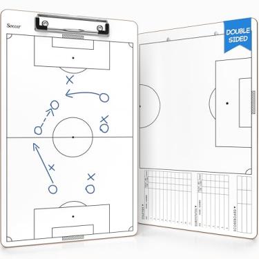Imagem de Scribbledo Prancheta de futebol de futebol apagável a seco 38 cm x 23 cm para treinadores equipamentos de treinamento de futebol acessórios táticas placa de campo tornando-a o presente perfeito para