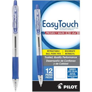 Imagem de PILOT EasyTouch Canetas esferográficas recarregáveis e retráteis, ponta média, tinta azul, pacote com 12 (32221)