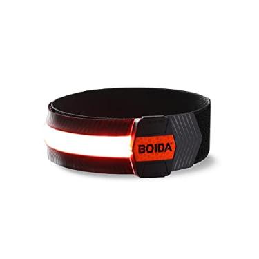 Imagem de Bubo BOIDA – Faixa de luz LED com sinal visual premium vermelha – Braçadeira com luz de corrida reflexiva | Equipamento refletivo de corrida e ciclismo | Fita refletiva LED para roupas para capacetes