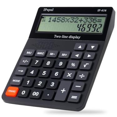 Imagem de Calculadora de mesa, calculadora básica de mesa IPepul, botões grandes e tela de 2 linhas, calculadora simples de 4 funções, calculadoras falantes grandes, materiais de escritório para estudantes de