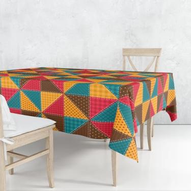 Imagem de Toalha de Mesa Festa Junina Patchwork 6 Lugares – Retangular 145x220cm | Decoração Caipira Colorida para São João (Junina Patchwork 02)