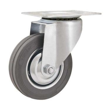 Imagem de Rodízio roda giratório borracha cinza 3" 76mm 40kg leve - VONDER