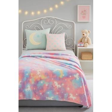 Imagem de Cobertor Infantil Unicórnio Brilha No Escuro Antialérgico Microfibra M