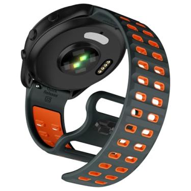Imagem de ISABAKE Pulseira de relógio para Garmin Vivoactive 4/Forerunner 265/Forerunner 255/Venu 3/Venu 2, pulseira de silicone de liberação rápida de 22 mm