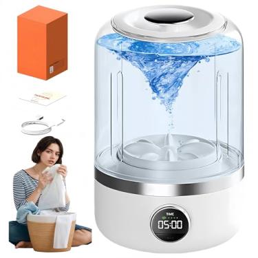 Imagem de Lavadora de roupa íntima, mini máquina de lavar ultrassônica portátil recarregável para roupas íntimas, pequena máquina de lavar roupa sem fio, ideal para casa, apartamento, viagens, acampamento