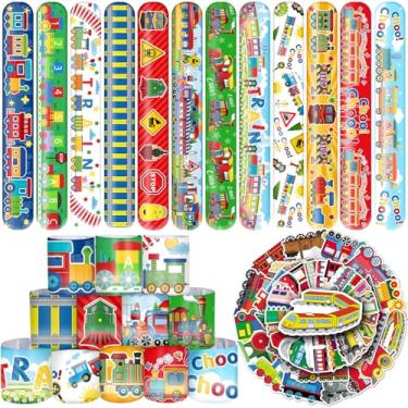 Imagem de Lcnjscgo 74 Lembrancinhas De Festa Trem, 24 Pulseiras Tapa, 50 Adesivos, Decorações Aniversário, Presentes Para Crianças, Recompensas A Sala Aula