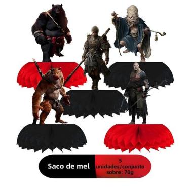 Imagem de Centro De Mesa Black Myth Wu Kong Honeycomb 5 Peças PS5 Jogo Lembranci
