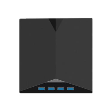 Imagem de Unidade externa de CD/DVD 7 em 1 para laptop, gravador portátil com leitor de cartão SD/TF e hub USB de 4 portas