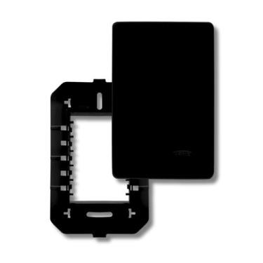 Imagem de Placa 4 X 2 Cega Preto Com Suporte Suporte - FAME