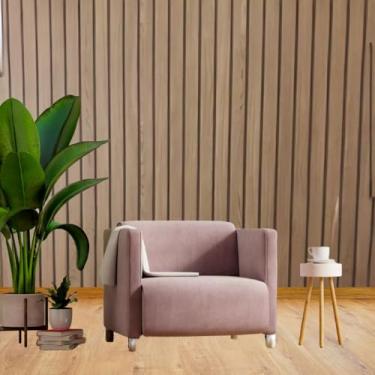 Imagem de Papel de Parede PREMIUM Madeira Ripado Sombreado 5 metros = 1 Rolo de 5m X 45cm Adesivo Autocolante para Sala, Quarto