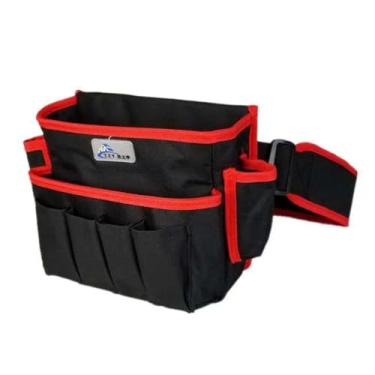 Imagem de MotiveTech Cinto de ferramentas, bolsa de cintura para ferramentas, tecido Oxford, bolsa versátil para carpinteiros, eletricistas, soldadores de construção, Vermelho
