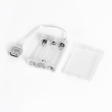 Imagem de Cjgyz Pacote de bateria de sinal neon, fonte de alimentação de 5V, converte luzes plug-in para portátil, operado por bateria 3AA, transparente