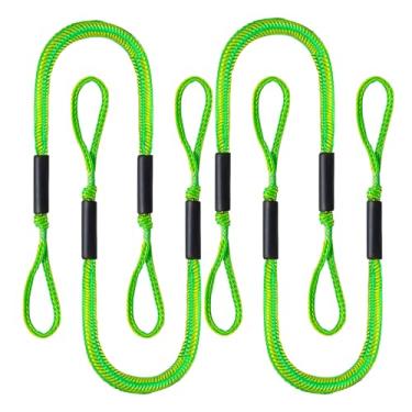 Imagem de Linha de doca elástica elástica com flutuadores de espuma – Corda de amarração extensível resistente para caiaque, jet ski, pontão, mar, canoa, barco de pesca – Cabo de ancoragem absorvente de choque