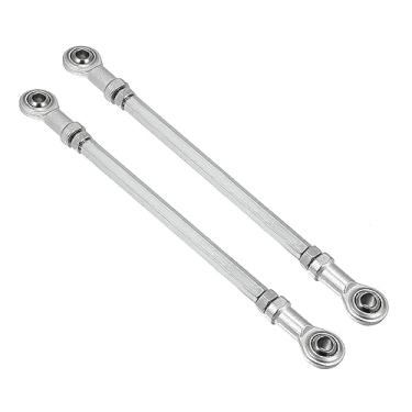 Imagem de Motoforti 2 peças 200 mm comprimento 8 mm diâmetro do furo ajustável junta esférica de direção para 49cc ATV elétrico Go Kart acessório coluna de direção suspensão de direção tom prata