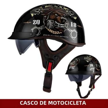 Imagem de Capacete Unissex Retro Meio Capacete De Verão Para Motocicleta Elétric