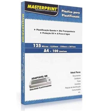 Imagem de Polaseal Plastico Para Plastificacão A4 100 Folhas Com Brilho Masterpr