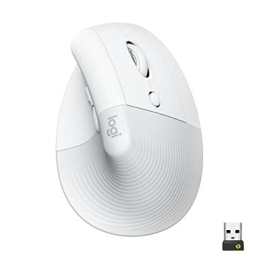 Imagem de Mouse Sem Fio Logitech Lift Vertical com Design Ergonômico para Redução de Tensão Muscular, Cliques Silenciosos, Conexão Bluetooth ou USB Logi Bolt, Compatível com Windows/macOS/iPadOS - Branco