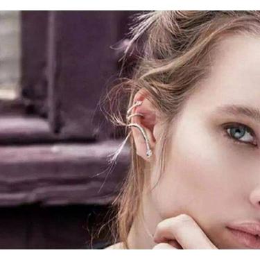 Imagem de Brinco Ear Cuff Noiva Pedra Zirconia Prata Festa Debutante