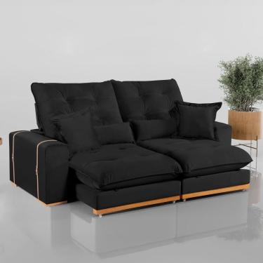 Imagem de Sofá Retrátil E Reclinável 2 Lugares 290cm Kioto Preto