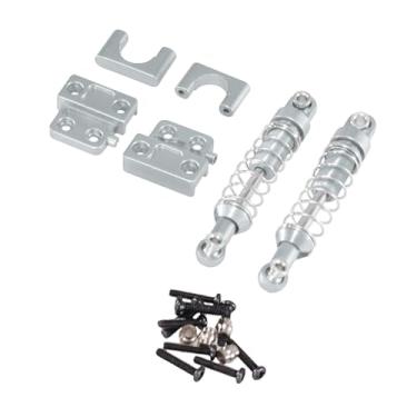 Imagem de Milageto Conjunto de amortecedor traseiro RC Conjunto de amortecedor de suspensão 1/12 Acessórios DIY Veículo RC Modelo de carro Metal Eixo traseiro Mola, Argent