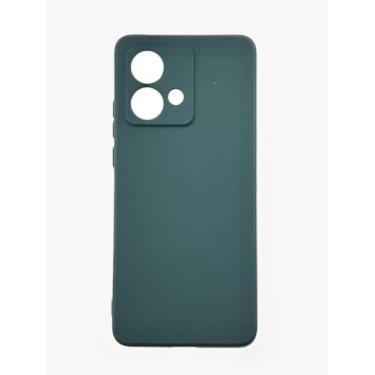 Imagem de Compativel com Moto Edge 40 Neo - Capinha Capa Case Silicone Macia Aveludada Premium Forro Interno Verde Militar