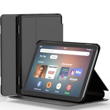 Imagem de Nova capa para tablet 8 e 8 Plus (12ª/10ª geração, 2024/2022/2020), capa com suporte ajustável multiengrenagem SHREBORN com parte traseira de TPU macio e despertar/hibernar automático também para Sony