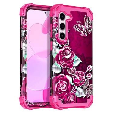 Imagem de Miqala Capa para Galaxy S23 5G, que brilha no escuro, três camadas, resistente, proteção à prova de choque, amortecedor de plástico rígido + capa protetora de silicone macio para Samsung Galaxy S23