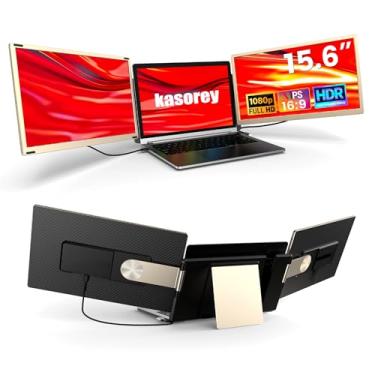 Imagem de kasorey Extensor de tela de laptop, monitor portátil, tela IPS FHD 1080p, extensor de monitor para laptop, adequado para laptops de 13 a 17 polegadas, compatível com Windows/Mac/Chrome/Android/Switch