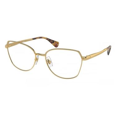 Imagem de Ralph by Ralph Lauren Óculos de sol quadrados Ra6058 femininos, Lente dourada/demonstrativa brilhante, 55 mm