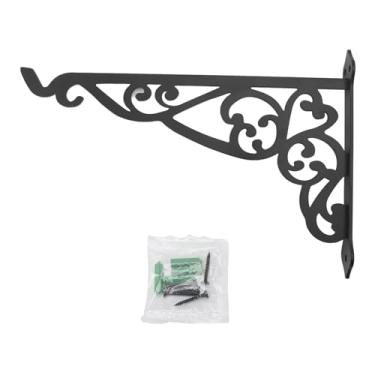 Imagem de Suporte de suspensão ao ar livre Planta de ferro preto de ferro preto cabide decorativa gancho montado na parede para lanterna de pássaro Lanterna Wind Chimes Decoração de jardim